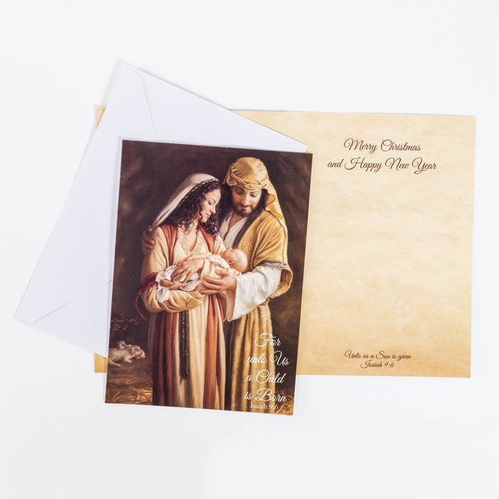 Divinity Boutique Single Christmas Card Set Of 6: For Unto Us A Child