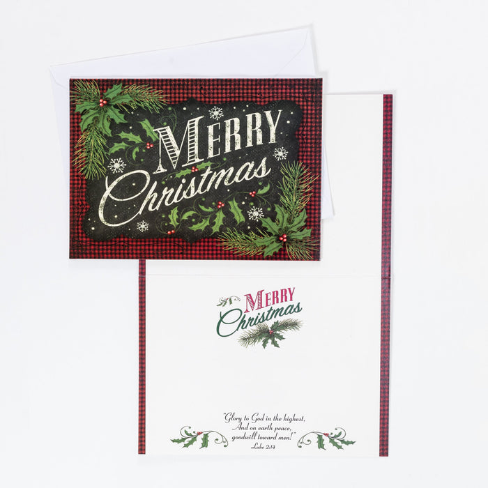 Divinity Boutique Single Christmas Card Set Of 6: Merry Christmas Vintage