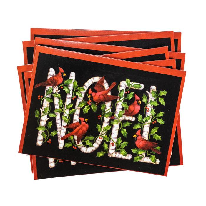 Divinity Boutique Single Christmas Card Set Of 6: Noel Cardinals