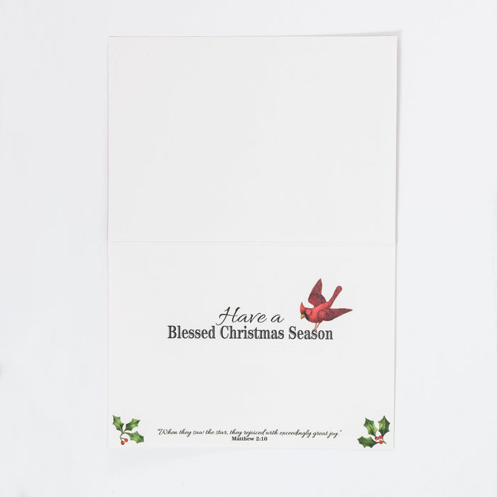 Divinity Boutique Single Christmas Card Set Of 6: Noel Cardinals