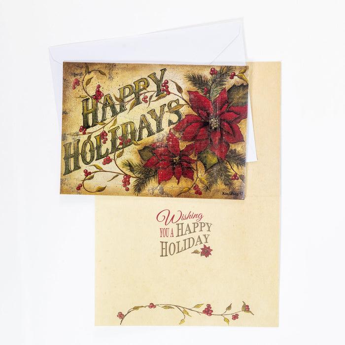 Divinity Boutique Single Christmas Card Set Of 6: Vintage Happy Holidays