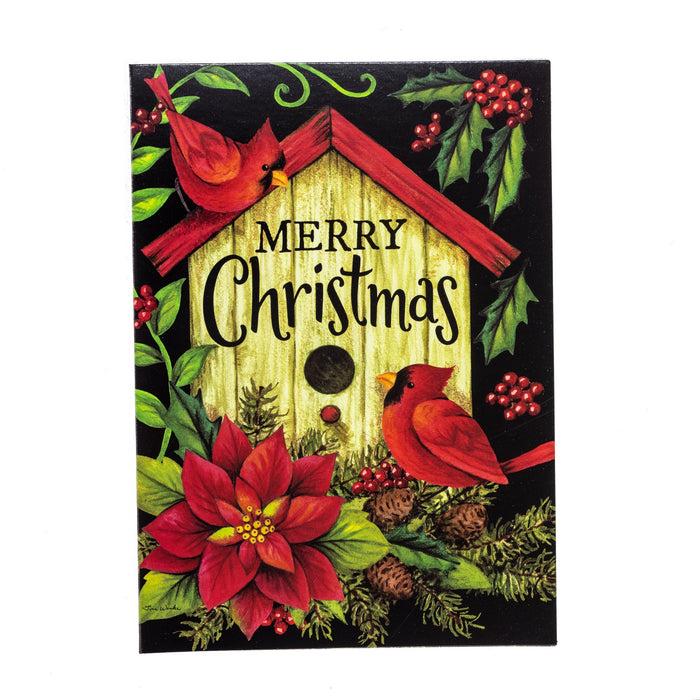 divinity boutique Single Christmas Cards Set of 6: Merry Christmas Cardinal Birdhouse
