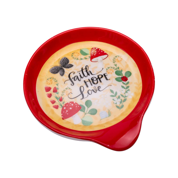 Divinity Boutique Spoon Rest: Merry Mushroom; Faith Hope Love
