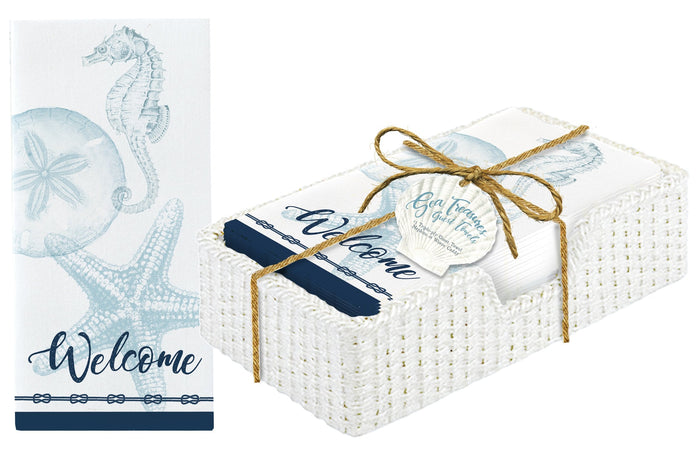 divinity boutique Starfish & Sand-Dollar Guest Towels & Caddy