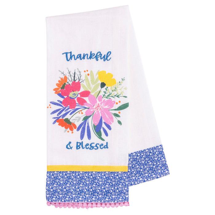 divinity boutique Tea Towel: Clementine; Thankful Grateful Blessed