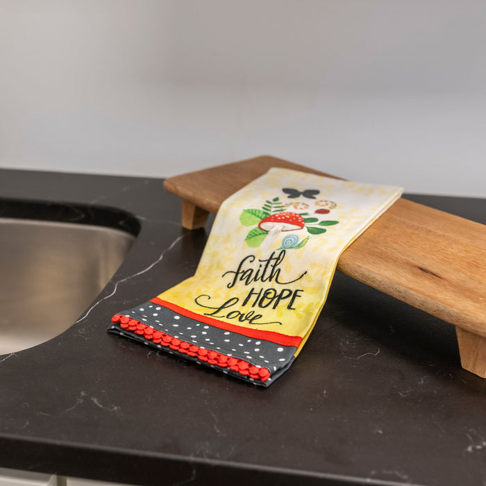 Divinity Boutique Tea Towel: Merry Mushroom; Faith Hope Love