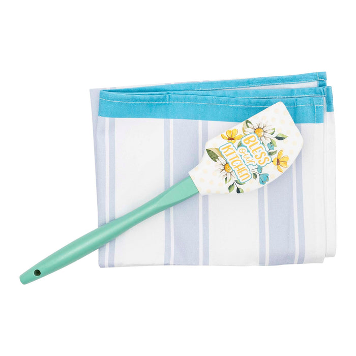 Divinity Boutique Tea Towel & Spatula Gift Set: Bless Kitchen