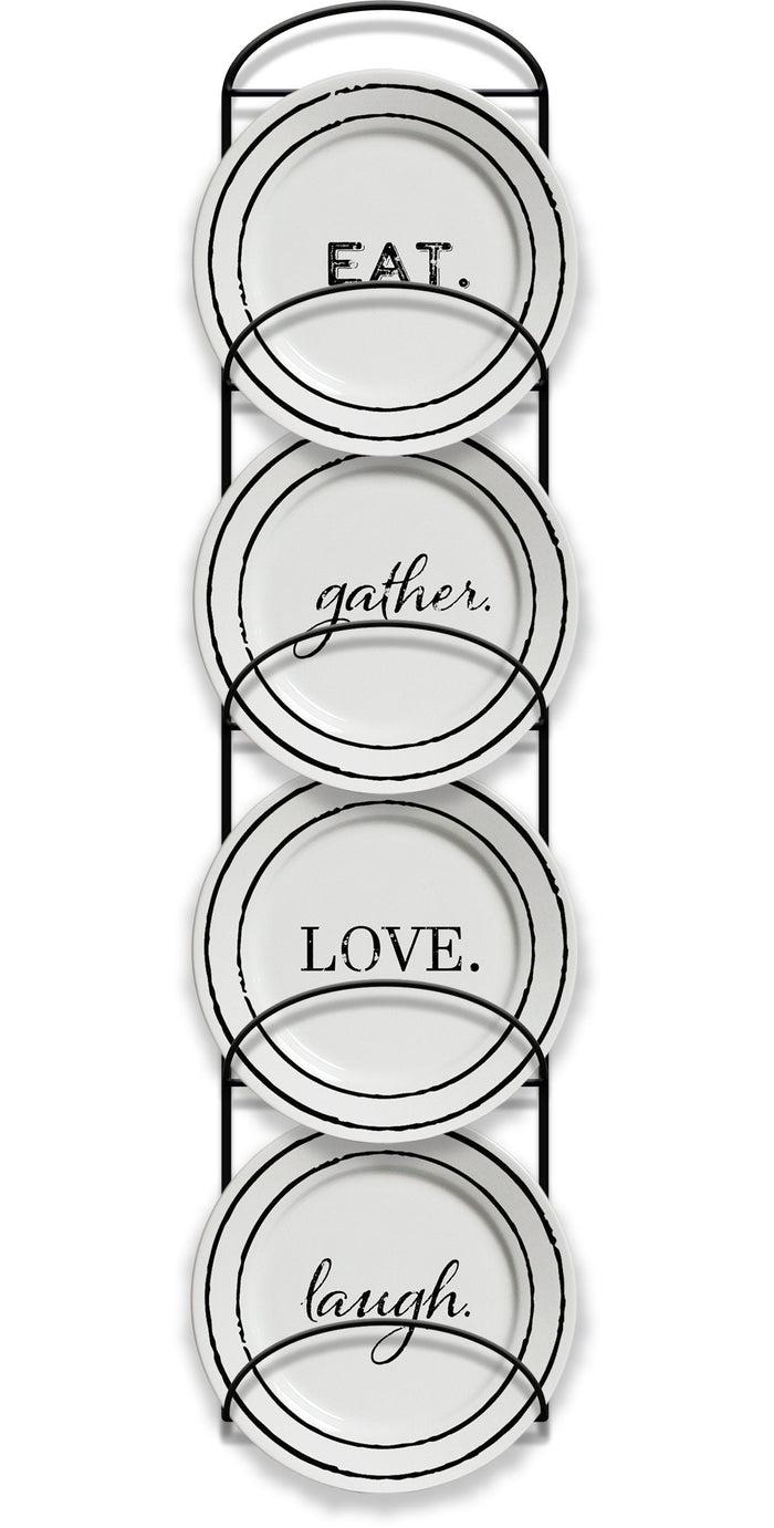 divinity boutique Vintage Kitchen: 4-Pack Dessert Plates w/Rack