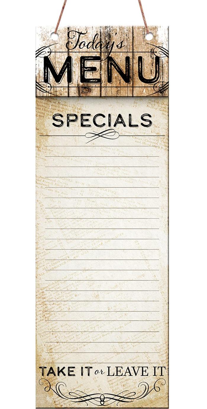 divinity boutique Vintage Kitchen: Specials Menu Hanging Listpad