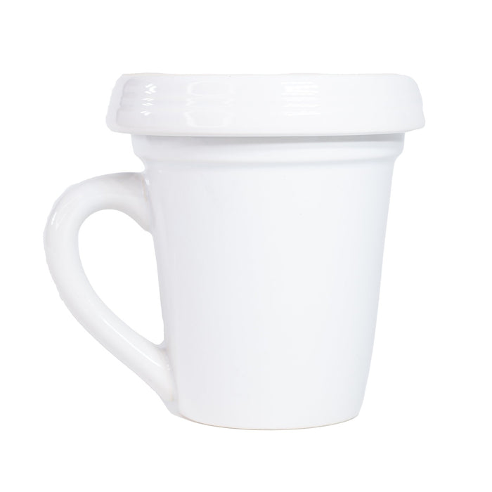 Divinity Boutique White Flower Pot Mug - “Be Unique” Without Scripture