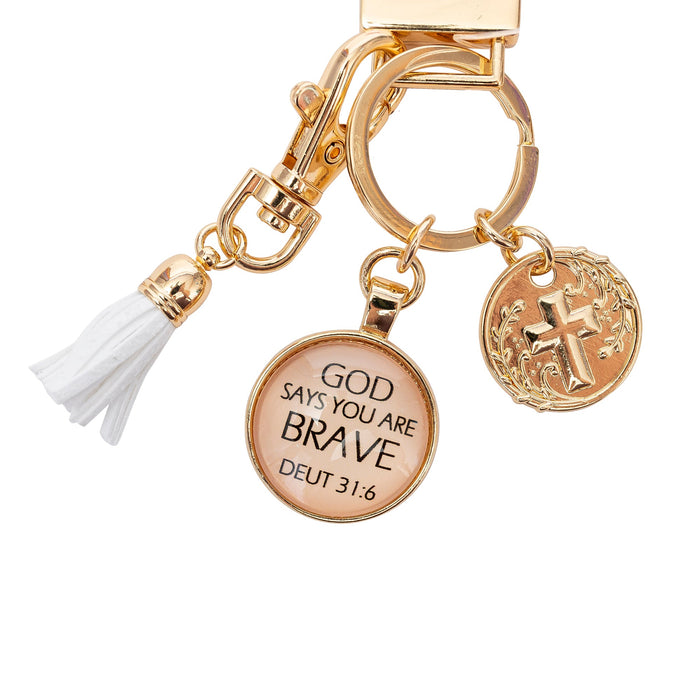 Divinity Boutique Wristlet Keychain: Brave Deuteronomy 3:16