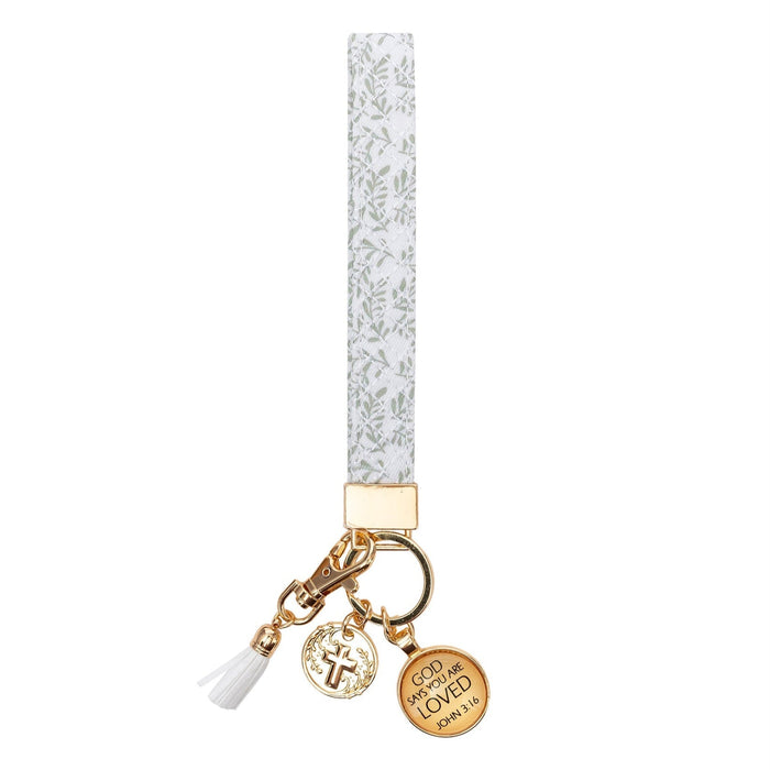 divinity boutique Wristlet Keychain: Loved John 3:16