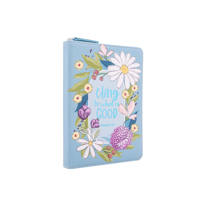 Divinity Boutique Zippered Faux Leather Journal: Cling To What Is Good Romans 12:9