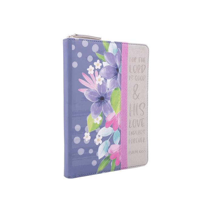 Divinity Boutique Zippered Faux Leather Journal: For The Lord Is Good Psalm 100:5