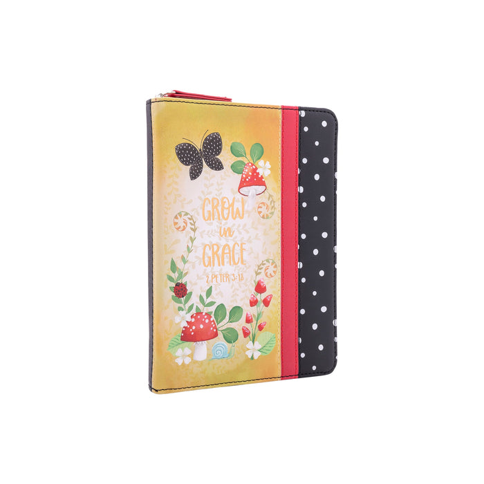 Divinity Boutique Zippered Faux Leather Journal: Grow In Grace 2 Peter 3:18