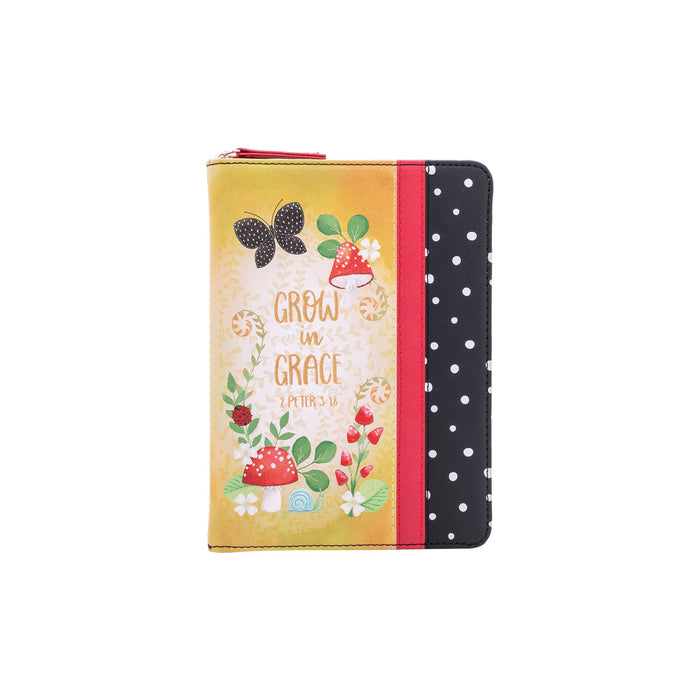 divinity boutique Zippered Faux Leather Journal: Grow in Grace 2 Peter 3:18