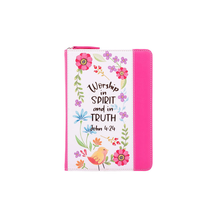 divinity boutique Zippered Faux Leather Journal: Worship in Spirit & Truth John 4:24