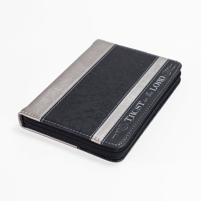 Divinity Boutique Zippered Journal - Black And Silver Trust In The Lord