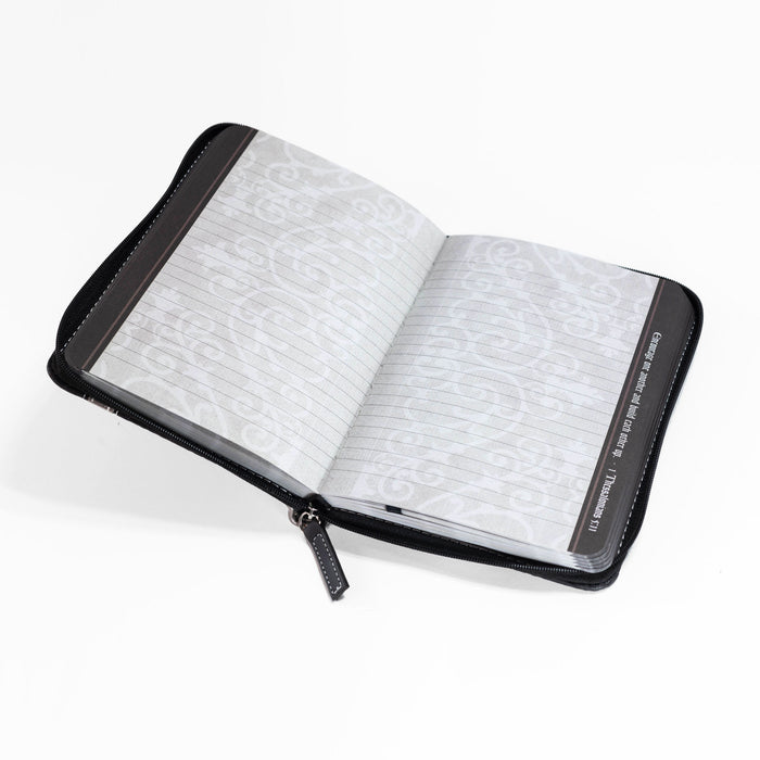 Divinity Boutique Zippered Journal - Black And Silver Trust In The Lord