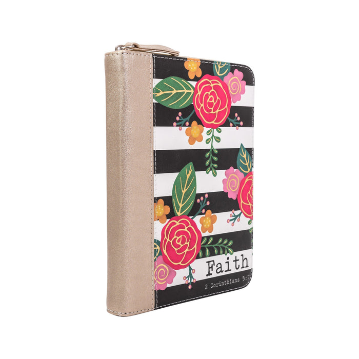 Divinity Boutique Zippered Journal: Black & White Floral
