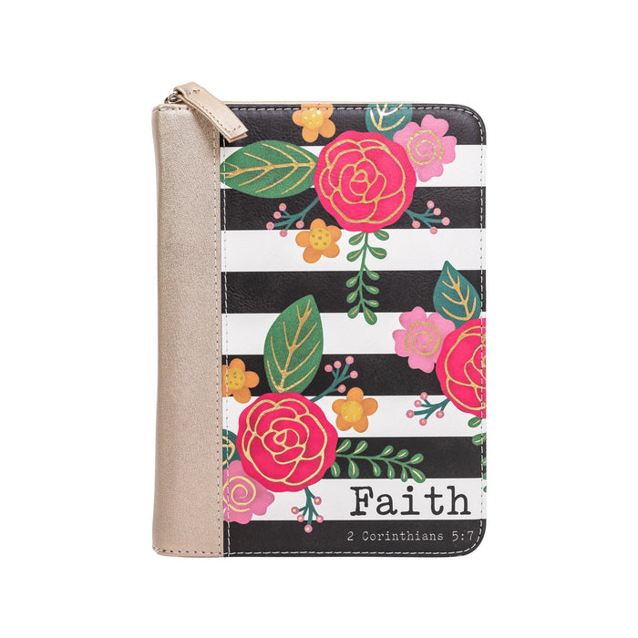 divinity boutique Zippered Journal: Black & White Floral