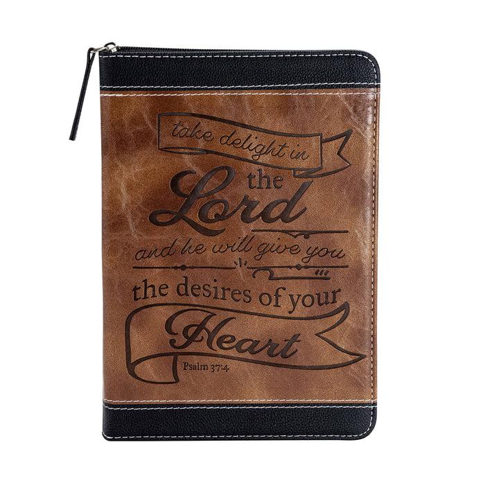 Divinity Boutique Zippered Journal - Brown & Black Take Delight