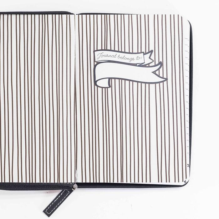 Divinity Boutique Zippered Journal - Brown & Black Take Delight