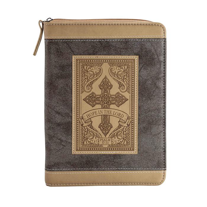 Divinity Boutique Zippered Journal - Brown Cross Hope In The Lord
