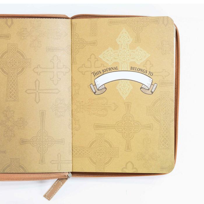 Divinity Boutique Zippered Journal - Brown Cross Hope In The Lord