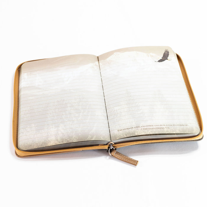 Divinity Boutique Zippered Journal - Brown Wings Of Eagles