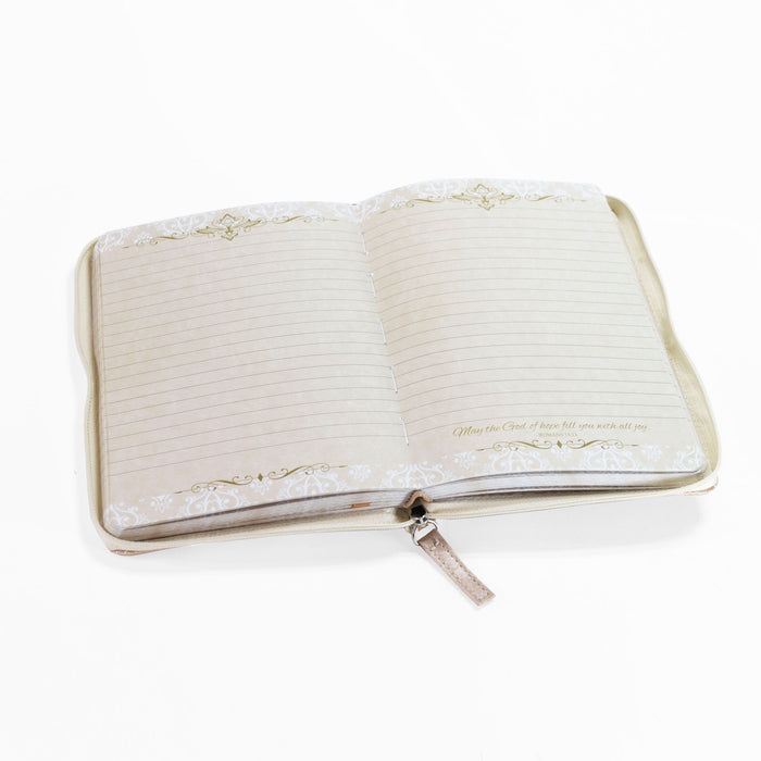 Divinity Boutique Zippered Journal - Cream And Gold Amazing You