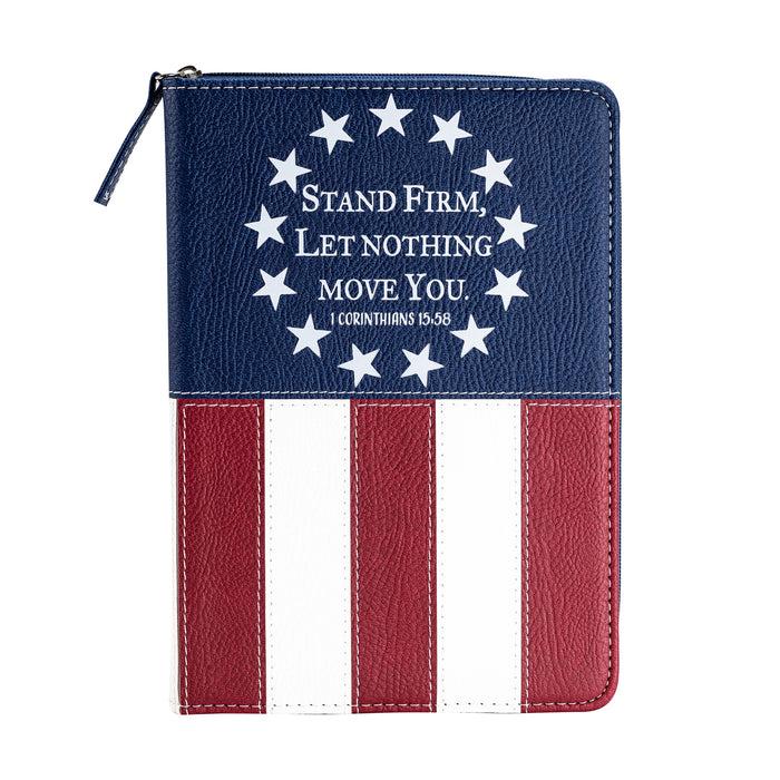 Divinity Boutique Zippered Journal - US Flag Stand Firm