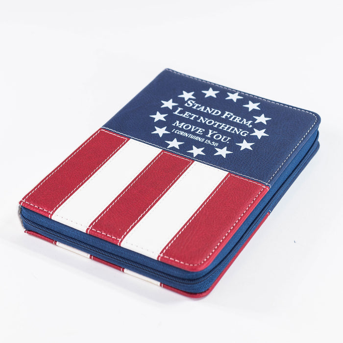 Divinity Boutique Zippered Journal - US Flag Stand Firm
