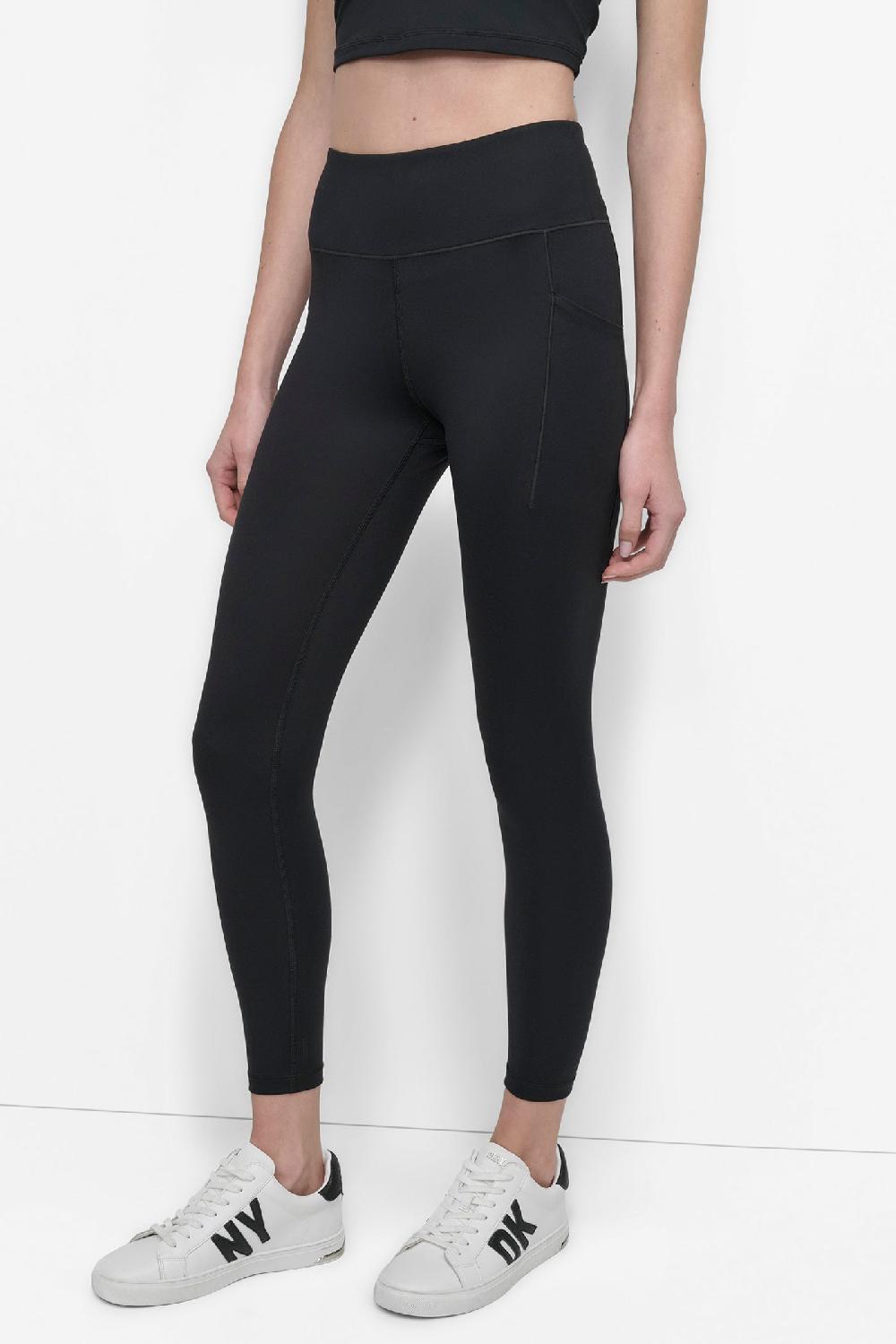 dkny BALANCE COMPRESSION HIGH WAIST 7/8 LEGGING Black