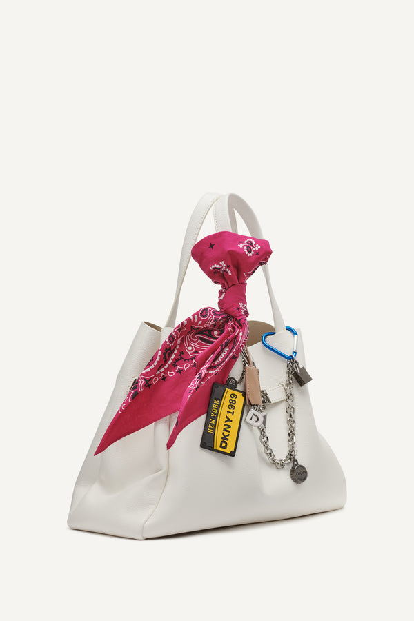 Dkny BRYAR LARGE EMBELLISHED SATCHEL BAG MARSHMALLOW