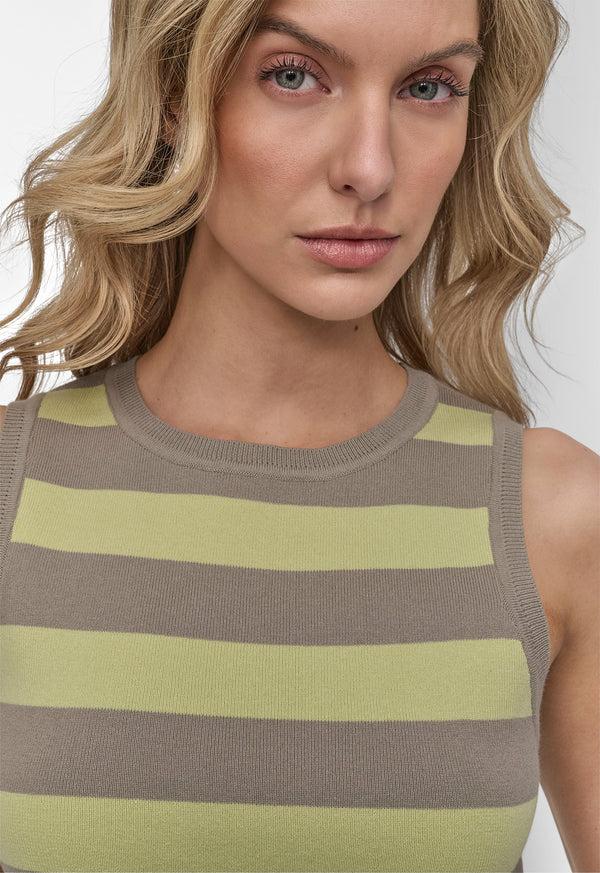 Dkny CROPPED JACQUARD SWEATER VINTAGE KHAKI/TEA GREEN
