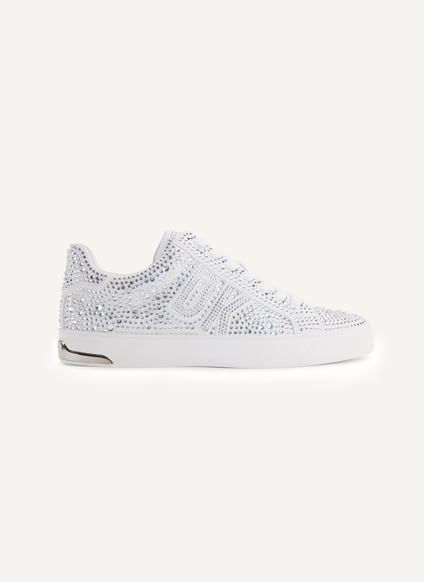 dkny ABENI RHINESTONE LACE UP SNEAKER White