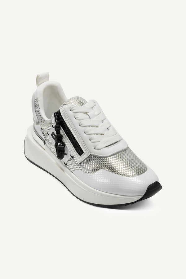 Dkny AILANI LACE UP SNEAKER SILVER/WHITE