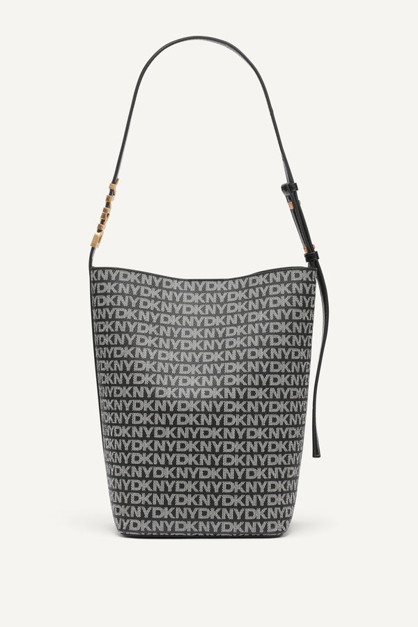 Dkny AVRIL LOGO BUCKET BAG Black Logo Black