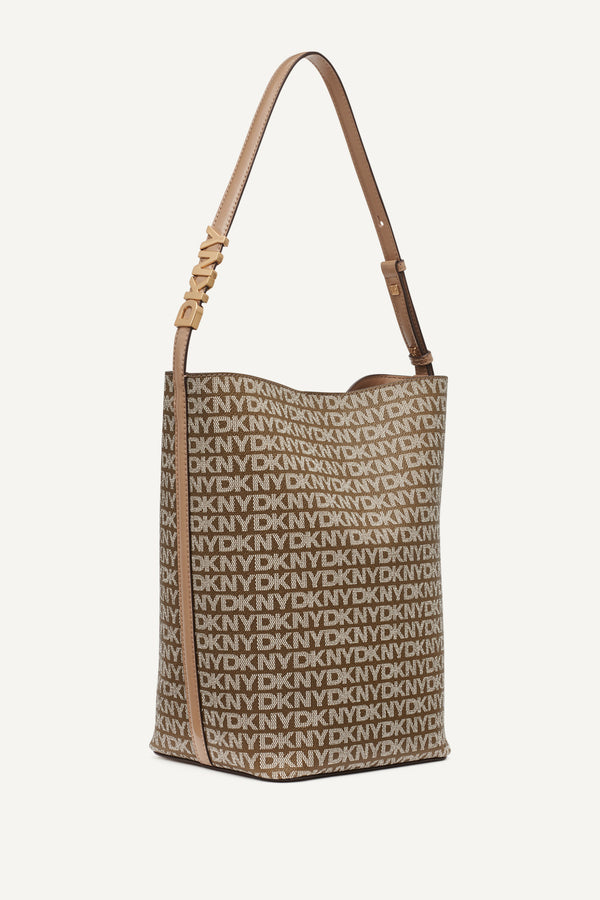 Dkny AVRIL LOGO BUCKET BAG Chino/Cappuccino