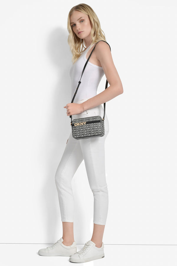 Dkny AVRIL LOGO CAMERA BAG BLACK LOGO/BLACK