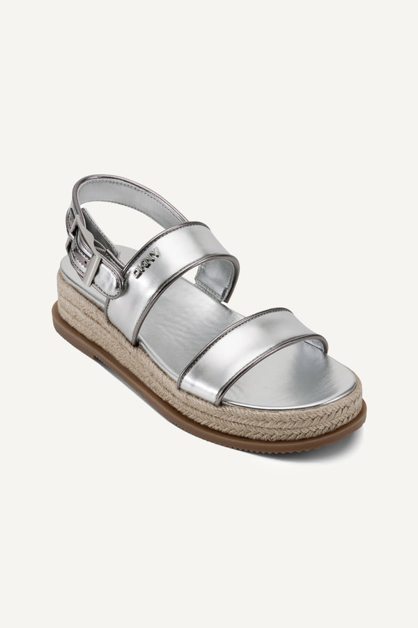 Dkny BERNAE SLINGBACK WEDGE ESPADRILLE SILVER