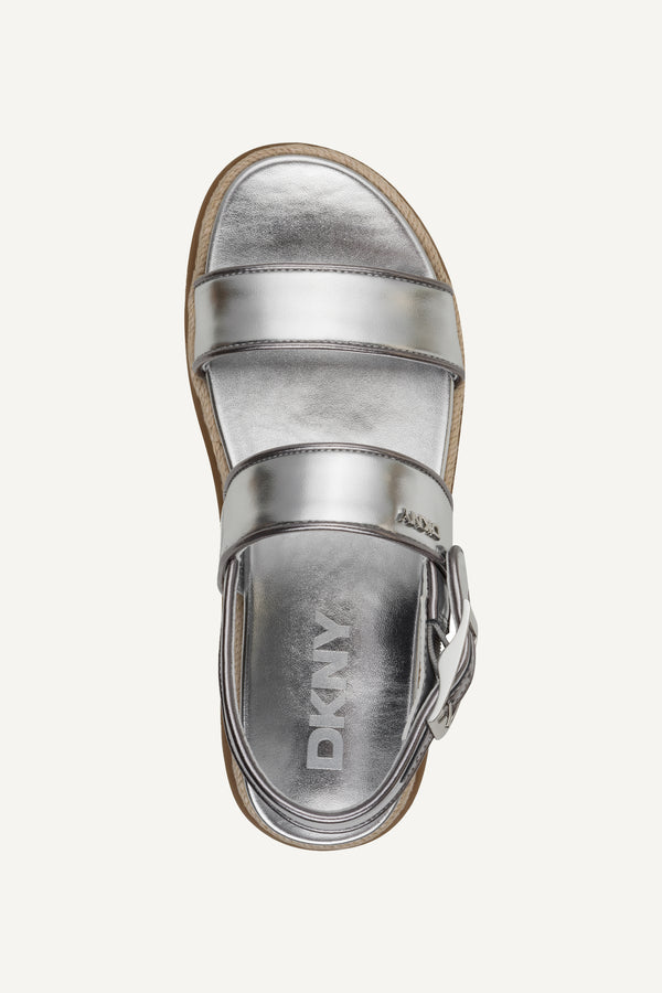 Dkny BERNAE SLINGBACK WEDGE ESPADRILLE SILVER