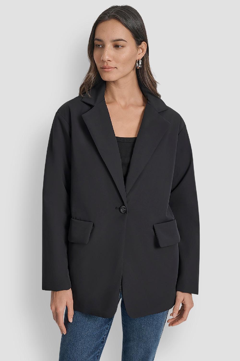 dkny BLAZER STYLE PUFFER JACKET Black