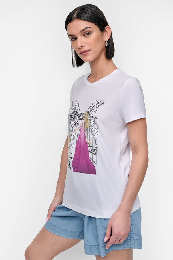 Dkny BROOKLYN BRIDGE EMBELLISHED TEE White