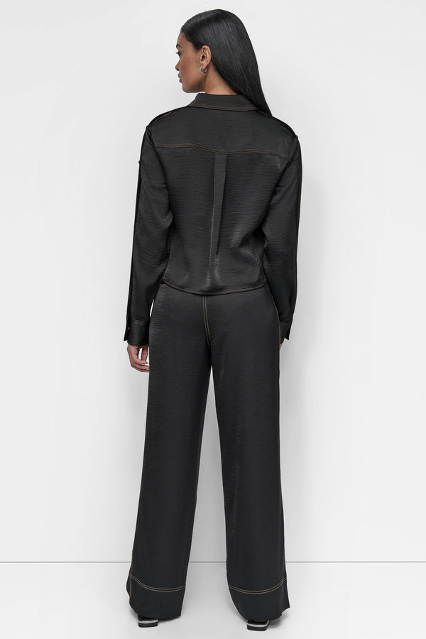 Dkny BUTTON DETAILED SHIRT Black