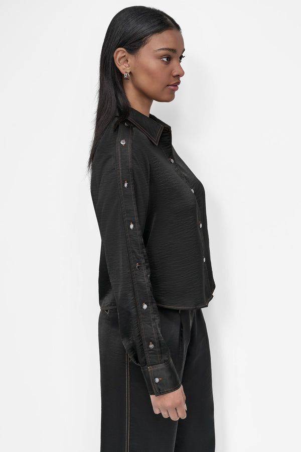 Dkny BUTTON DETAILED SHIRT Black