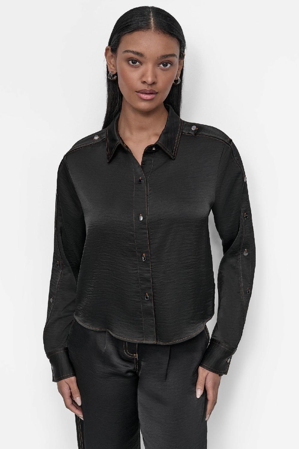 dkny BUTTON DETAILED SHIRT Black