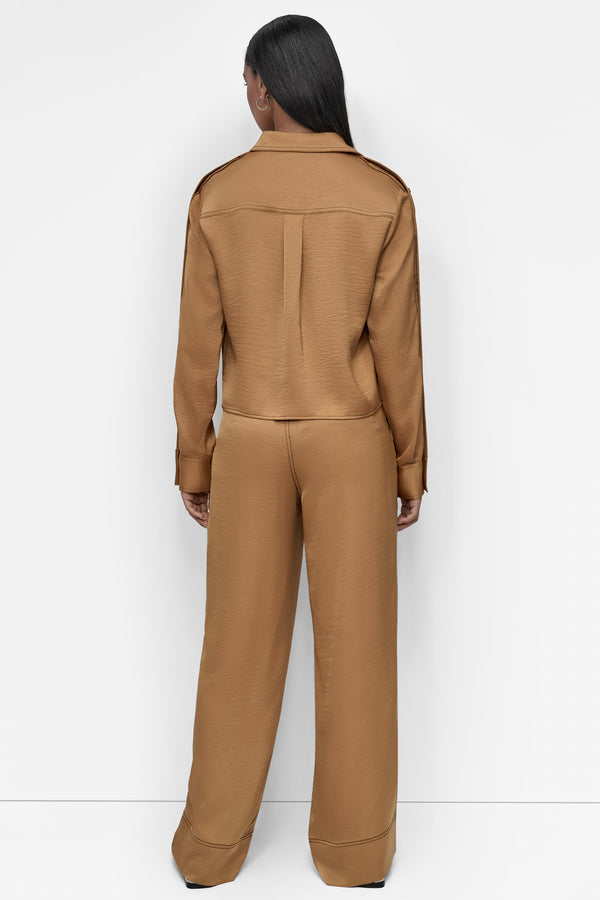 Dkny BUTTON-DETAILED SHIRT WHISKEY