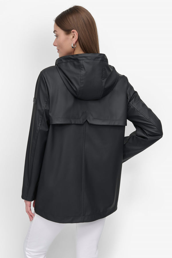 Dkny BUTTON UP RAIN COAT Black